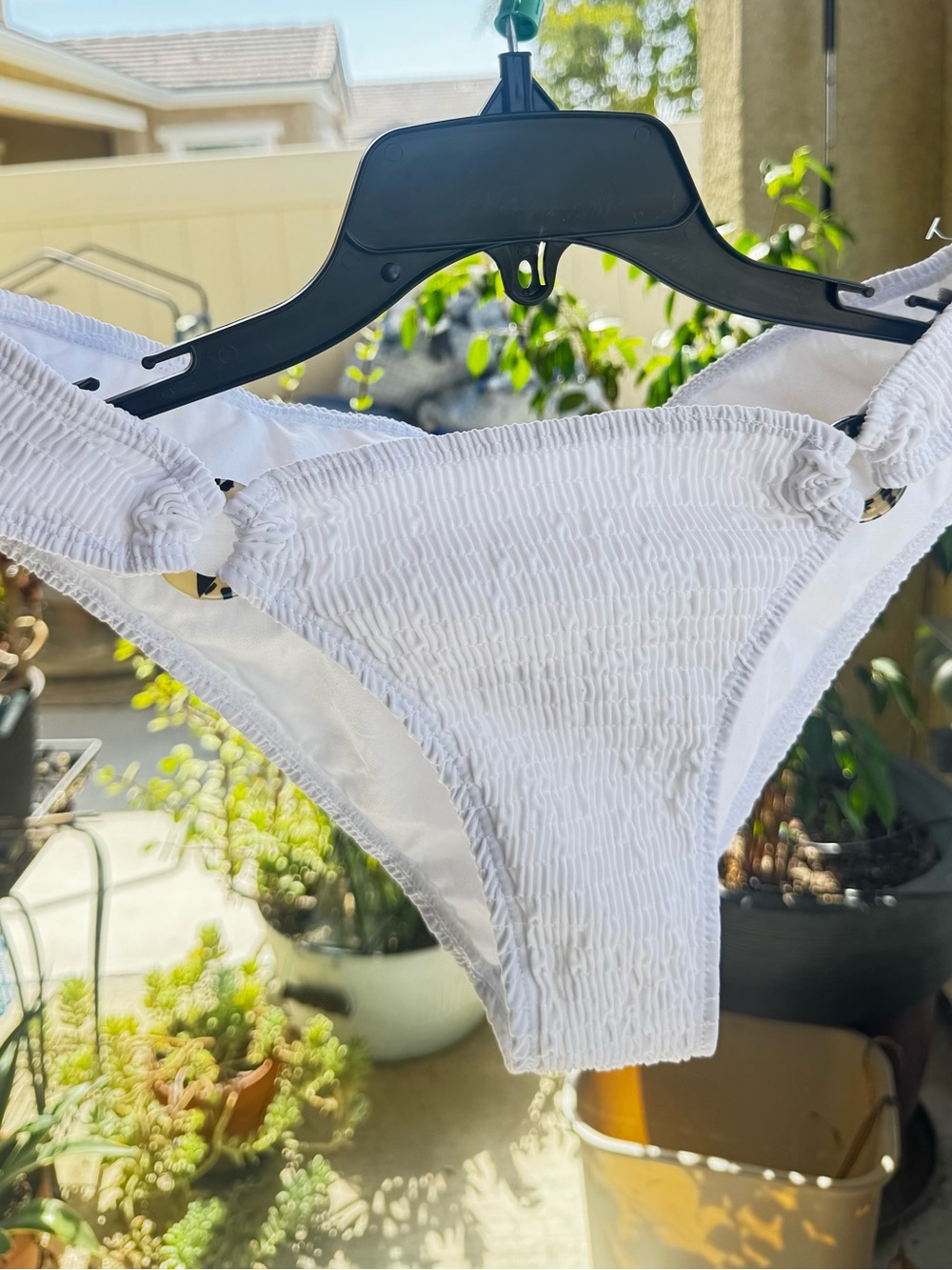 White Smocked One-Piece Swimsuit — Women's Textured Swimwear